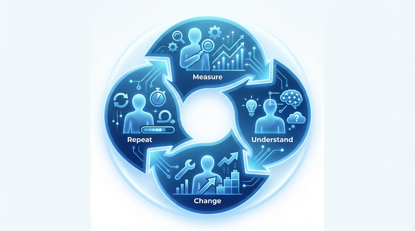 測る → 理解する → 変える → 再び測るのサイクル